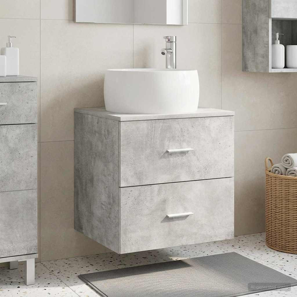 vidaXL Wandmontierte Waschtisch Betongrau 49,5 x 44,5 x 66 cm