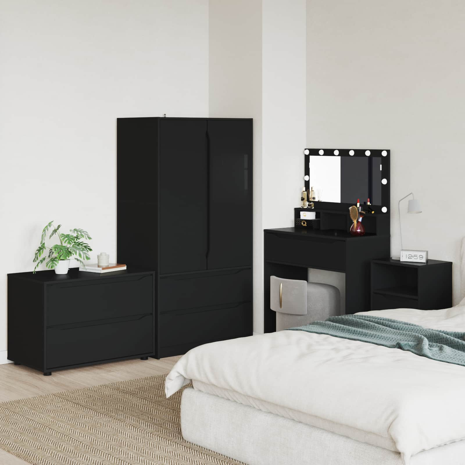 vidaXL Aufbewahrungsschrank Schwarz 80 x 48 x 57 cm Holzwerkstoff