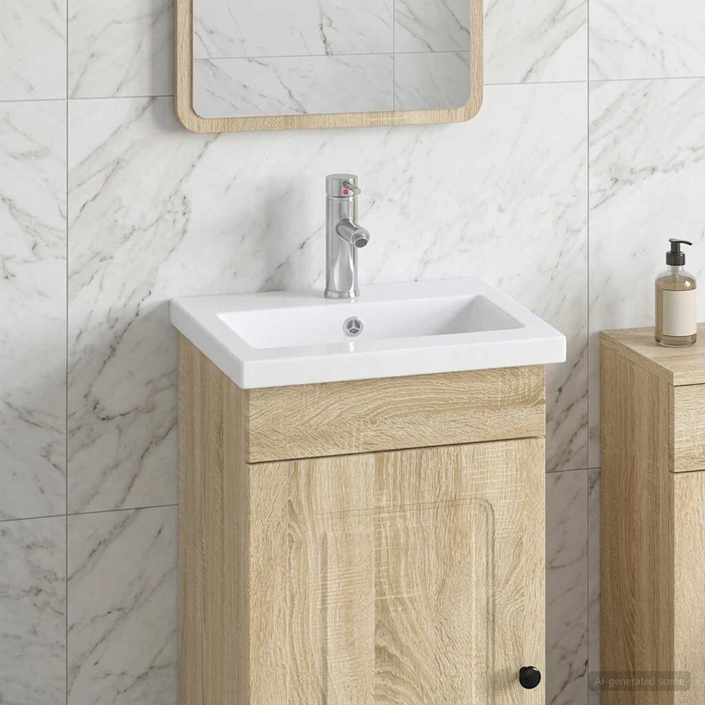 vidaXL Waschbecken fürs Badezimmer Chrom 42 x 40 x 16,5 cm Metall