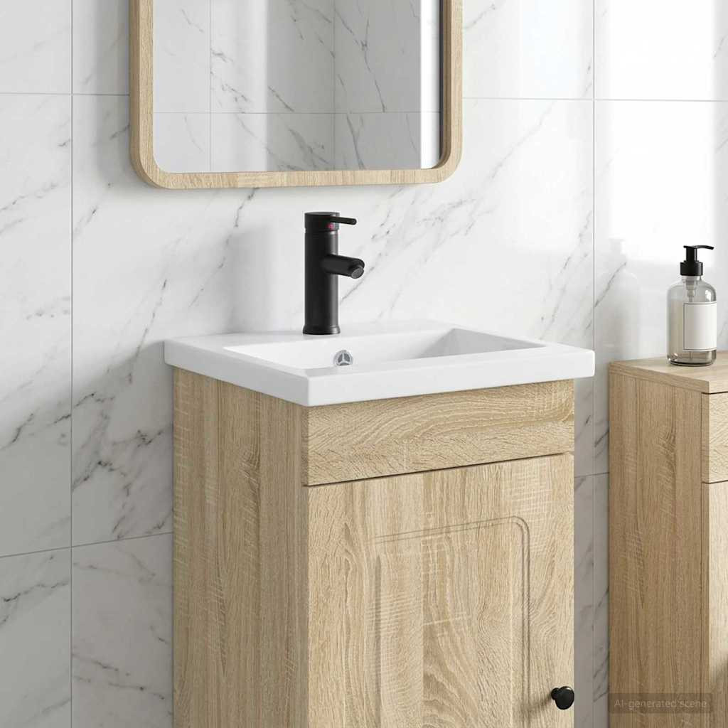 vidaXL Waschbecken fürs Badezimmer Matt Schwarz 42 x 40 x 16,5 cm