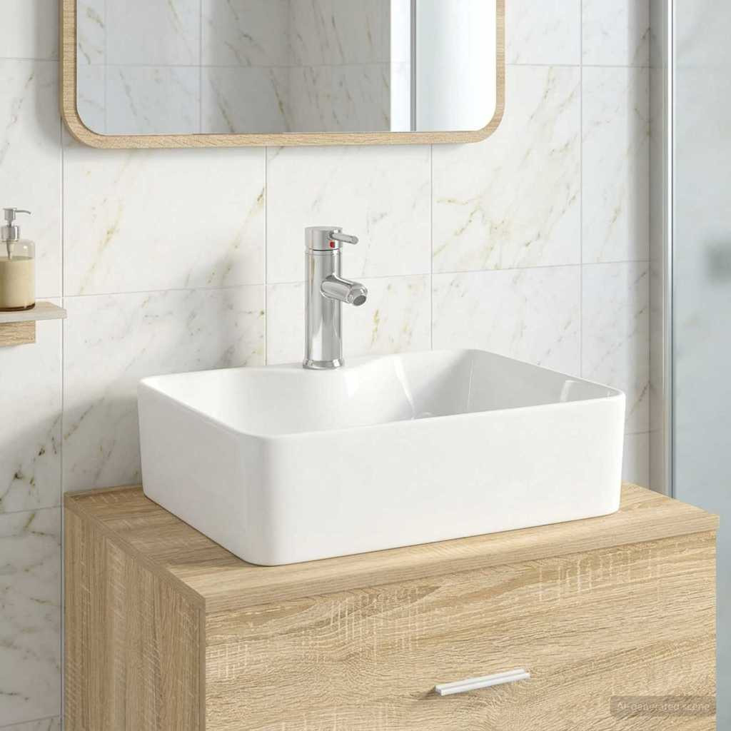 vidaXL Waschbecken fürs Badezimmer Chrom 48,5 x 37,5 x 13 cm Metall