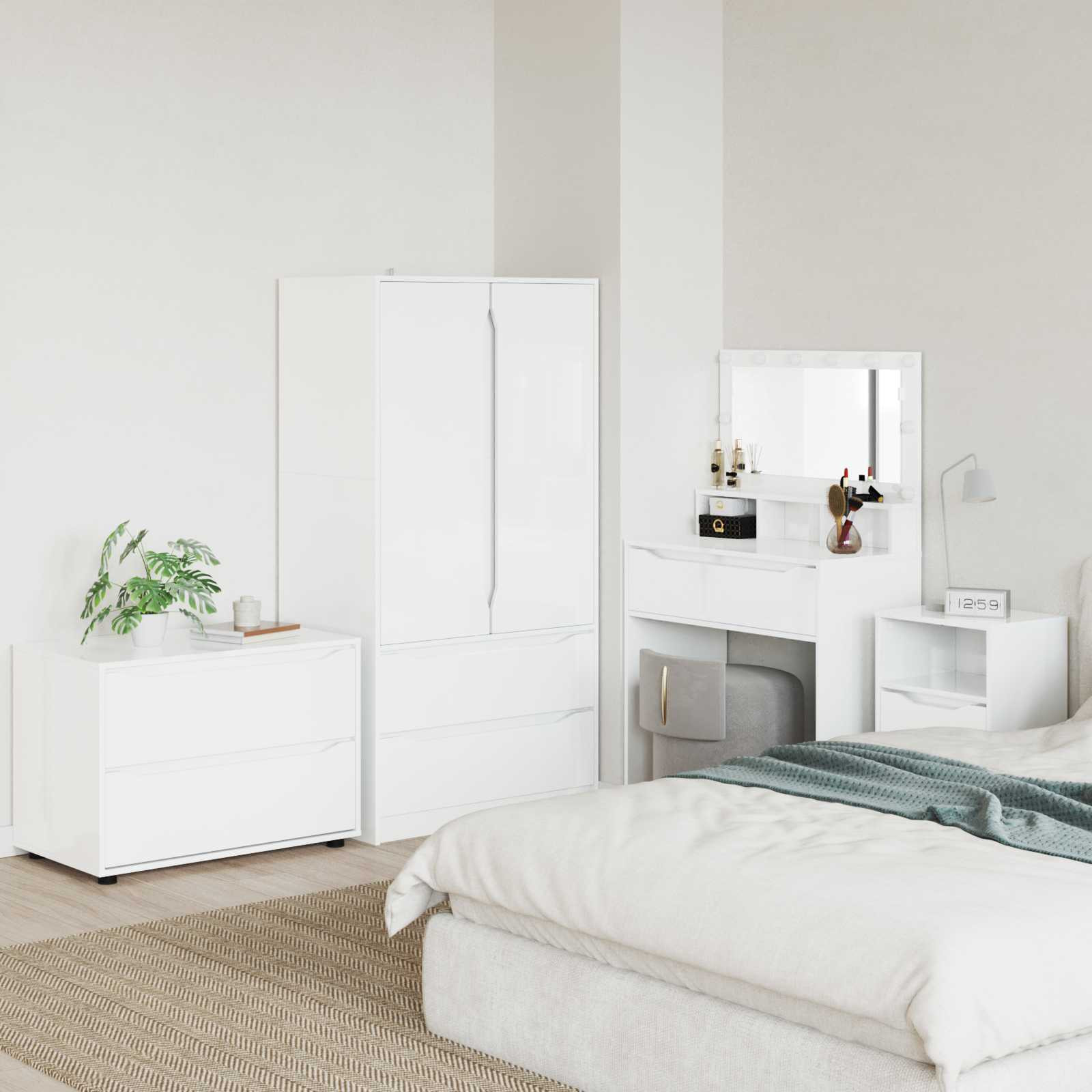 vidaXL Aufbewahrungsschrank Hochglanz Weiß 80 x 48 x 57 cm