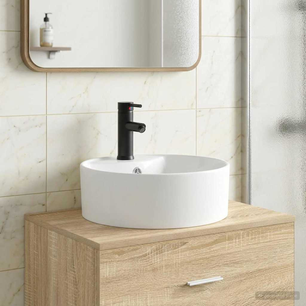 vidaXL Waschbecken fürs Badezimmer Matt Schwarz 40,5 x 40,5 x 15 cm