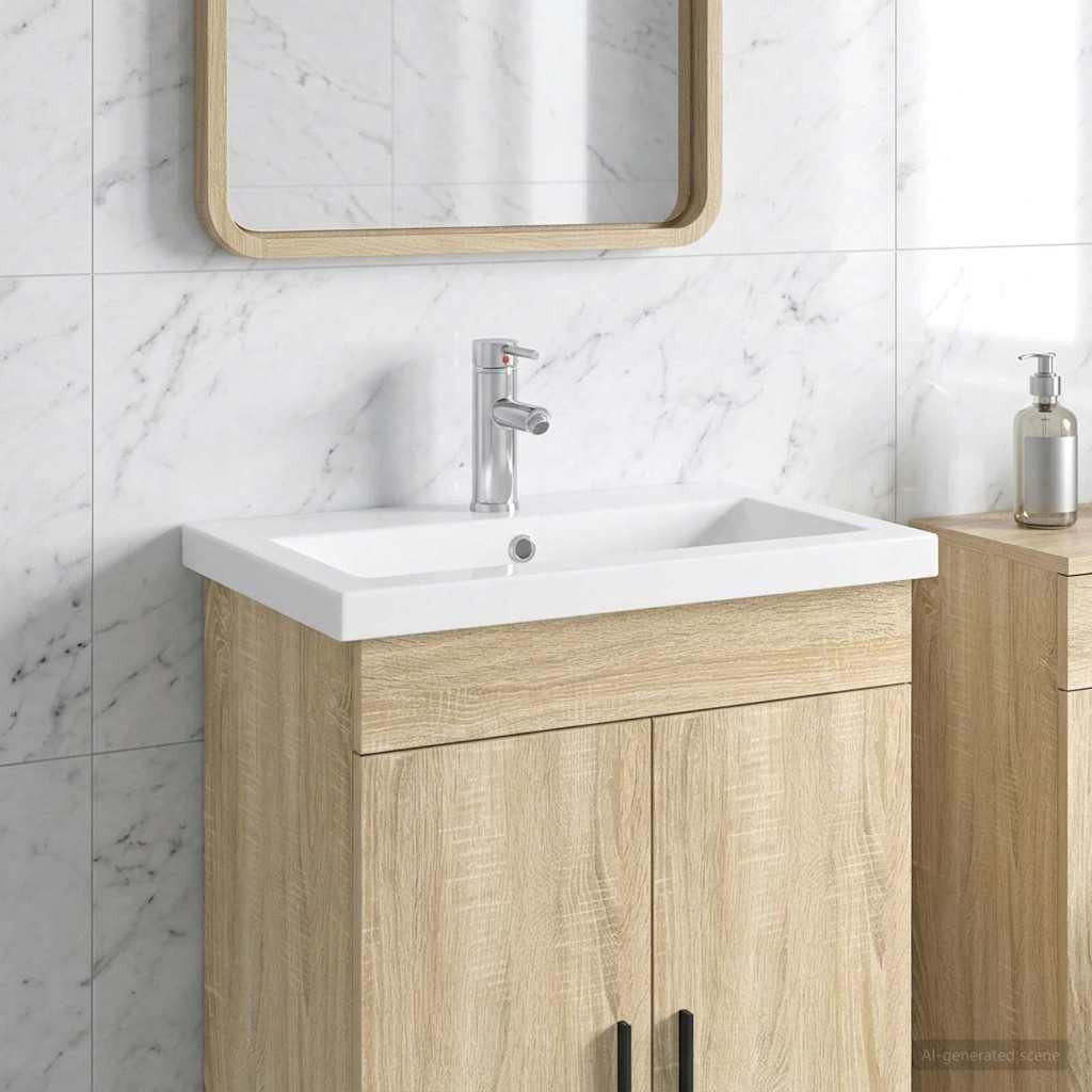 vidaXL Waschbecken fürs Badezimmer Chrom 61 x 40 x 16,5 cm Metall