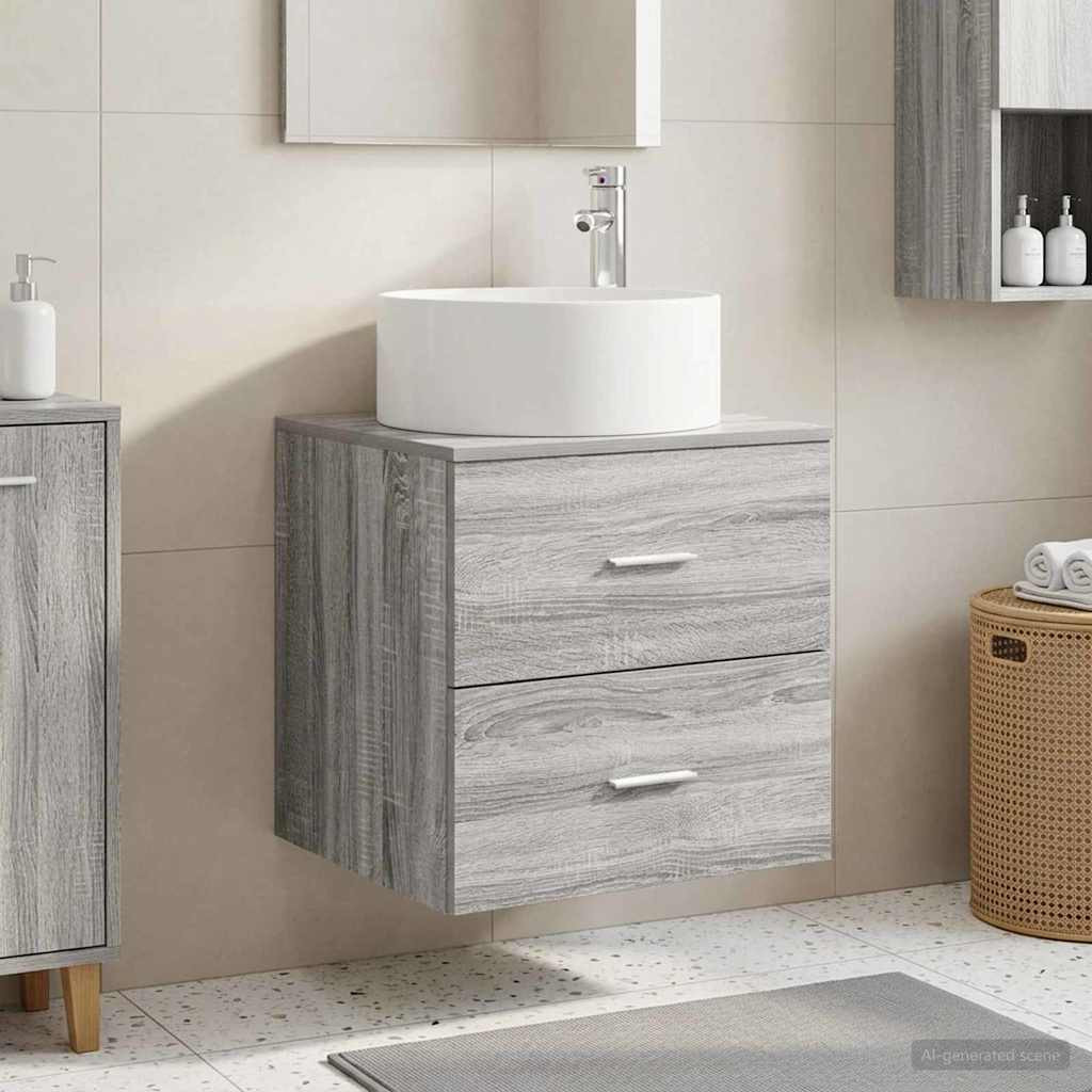 vidaXL Wandmontierte Waschtisch Grau Sonoma 49,5 x 44,5 x 65,5 cm