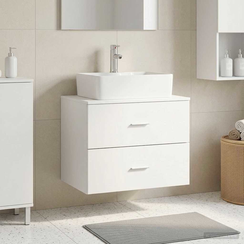vidaXL Wandaufbewahrung Badezimmer Weiß 62,5 x 44,5 x 50 cm