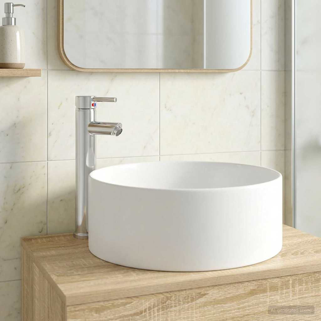 vidaXL Waschbecken fürs Badezimmer Chrom 40,5 x 40,5 x 15,5 cm Metall