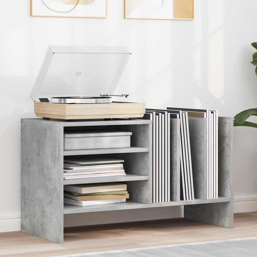 vidaXL Schallplattenschrank Beton Grau 78,5 x 35 x 45 cm Holzwerkstoff