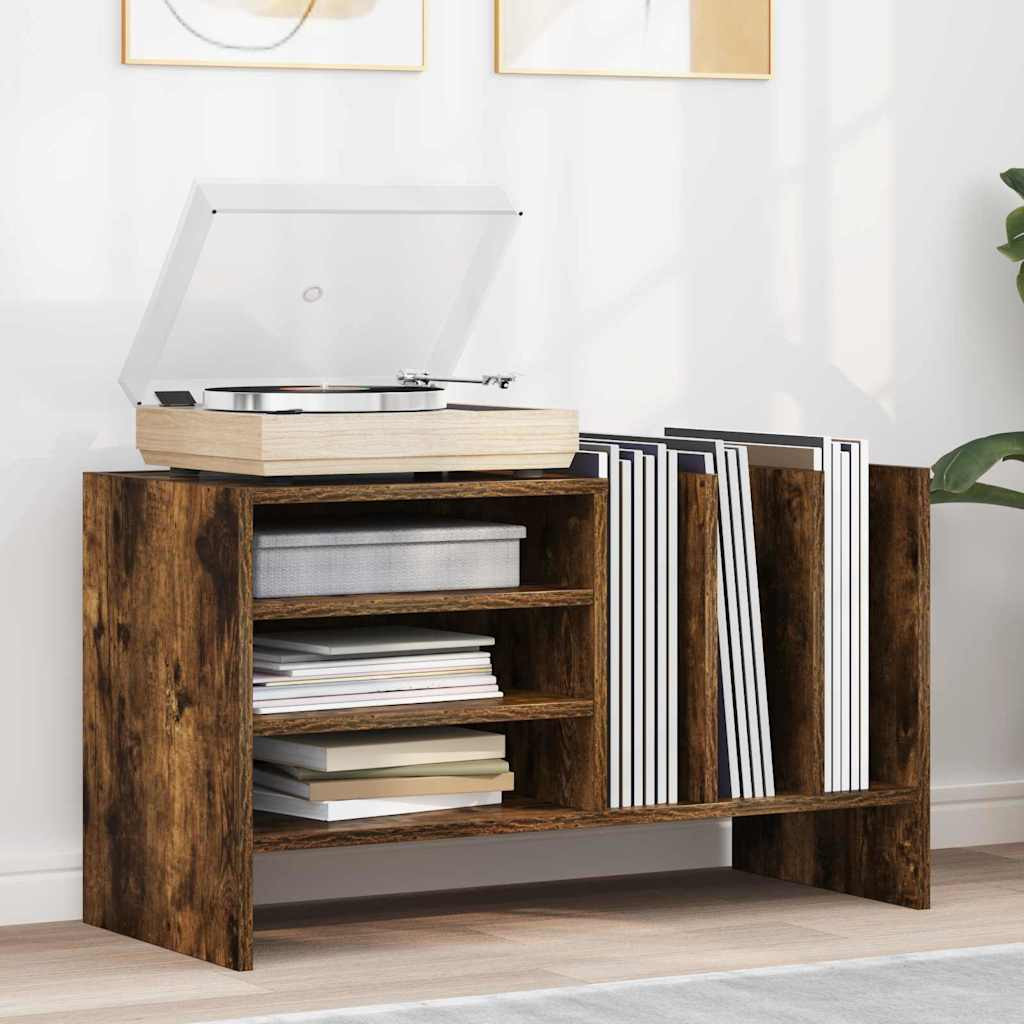 vidaXL Schallplattenschrank Geräucherte Eiche 78,5 x 35 x 45 cm