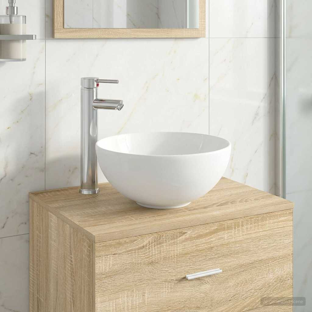 vidaXL Waschbecken fürs Badezimmer Chrom 32 x 32 x 13 cm Metall