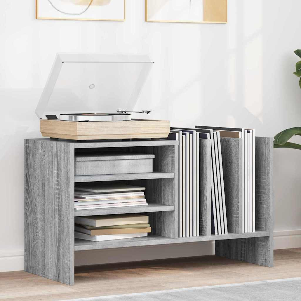 vidaXL Schallplattenschrank mit Regal Graues Sonoma 78,5 x 35 x 45 cm