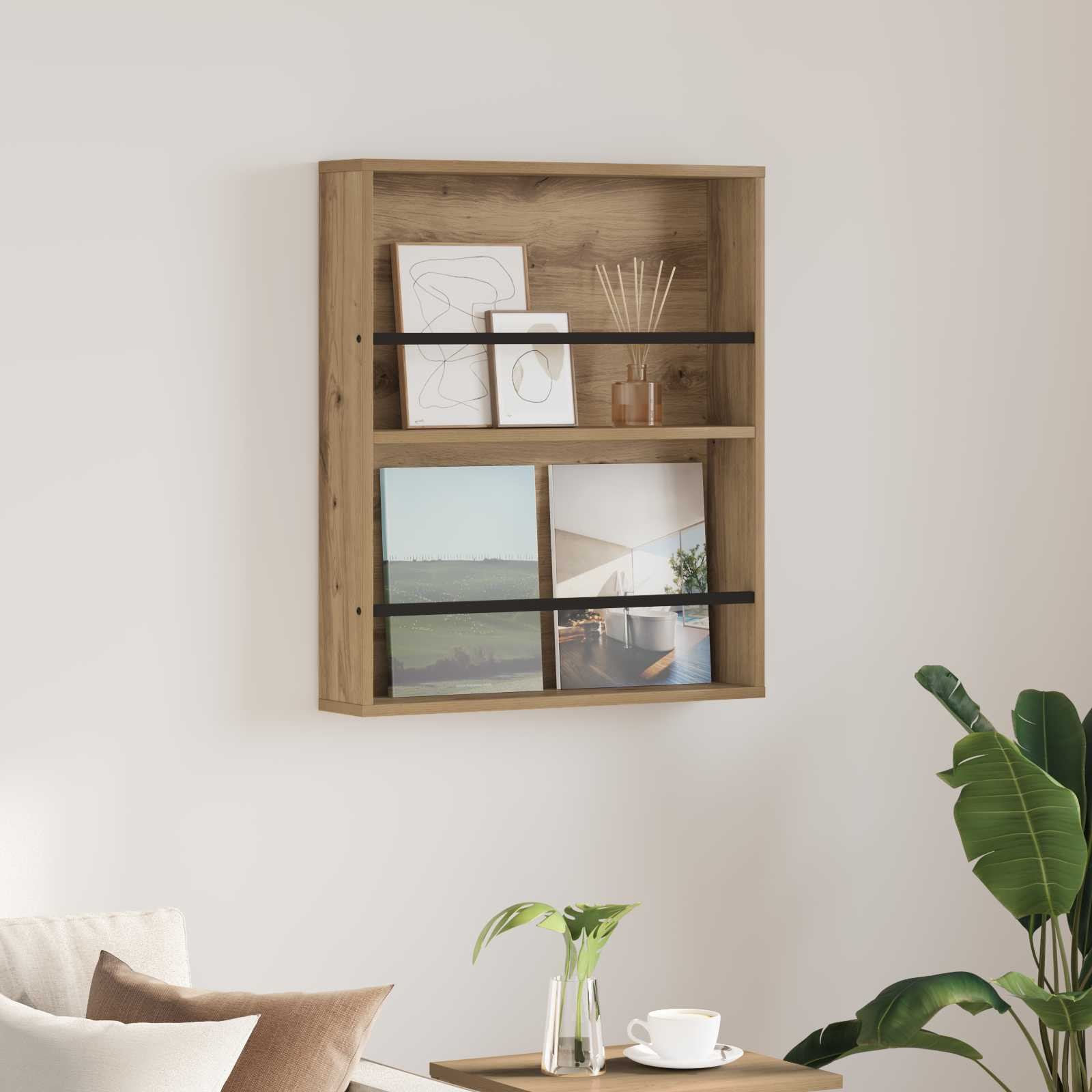 vidaXL Magazinregal Artisan-Eiche 60 x 12 x 70 cm Holzwerkstoff