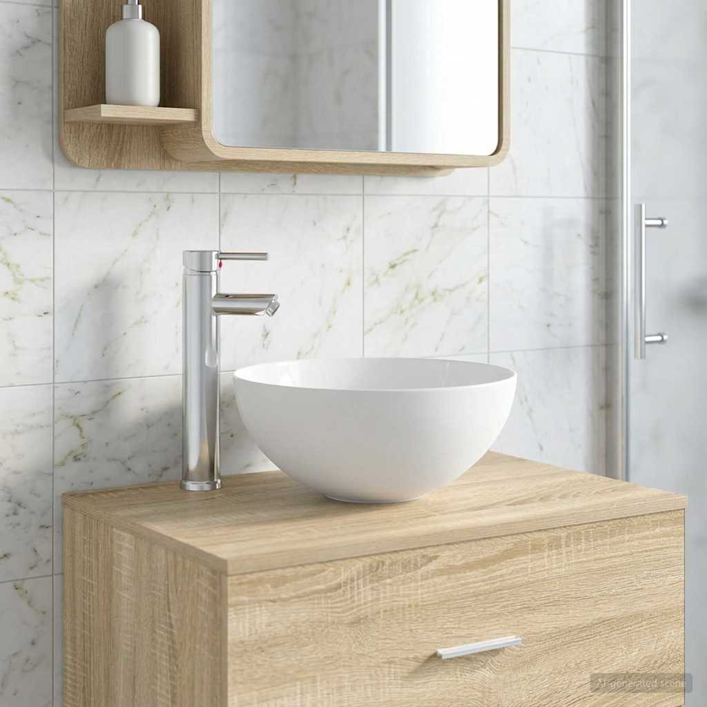 vidaXL Waschbecken fürs Badezimmer Chrom 35,5 x 35,5 x 14,5 cm Metall