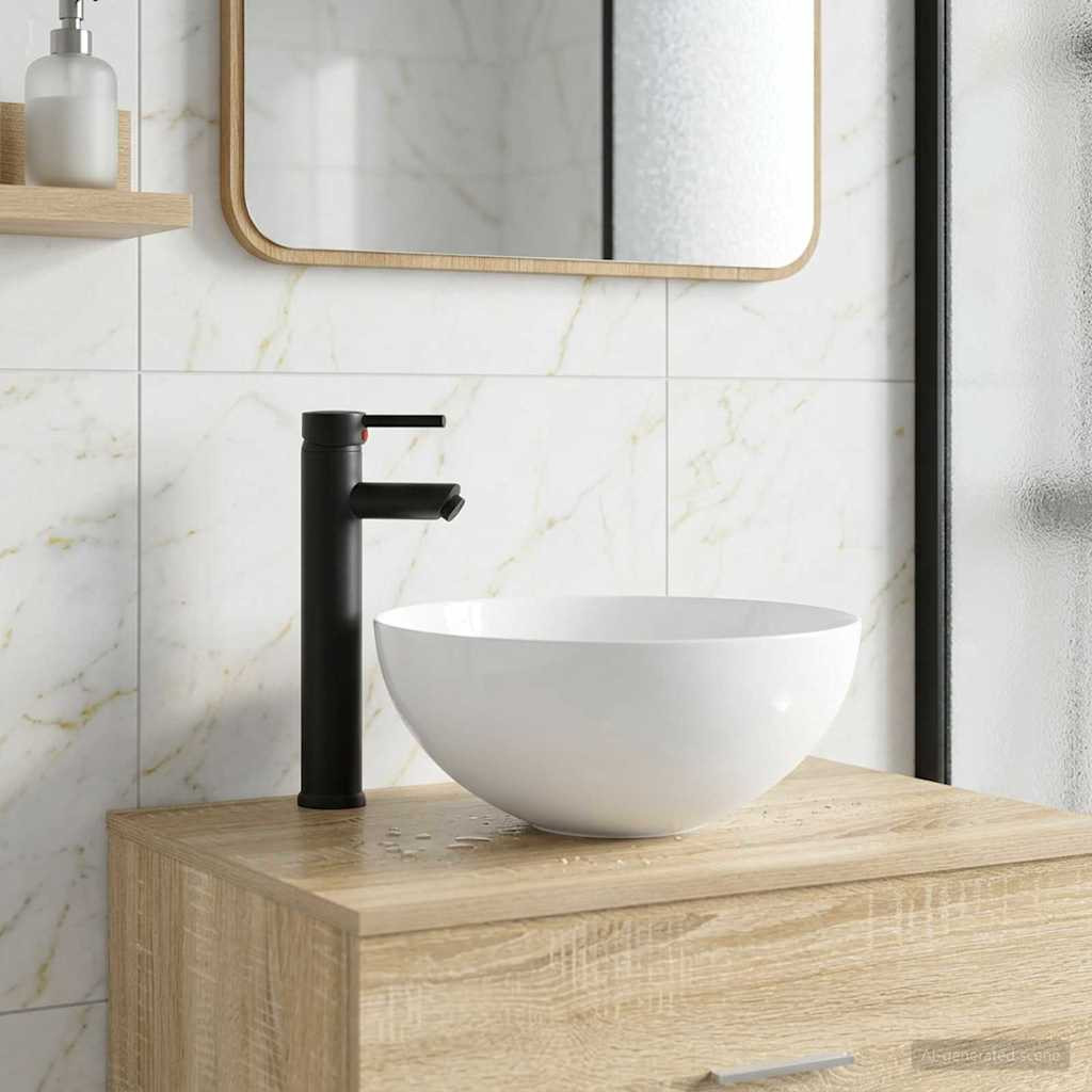 vidaXL Waschbecken fürs Badezimmer Matt Schwarz 35,5 x 35,5 x 14,5 cm