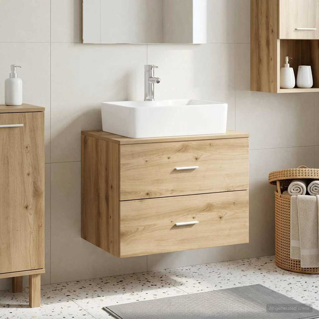 vidaXL Wandaufbewahrung Badezimmer Artisan-Eiche 62,5 x 44,5 x 50 cm
