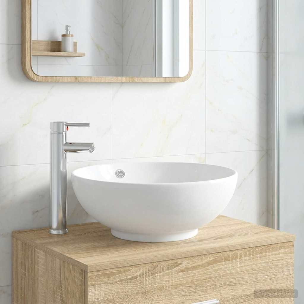 vidaXL Waschbecken fürs Badezimmer Chrom 44 x 44 x 16 cm Metall