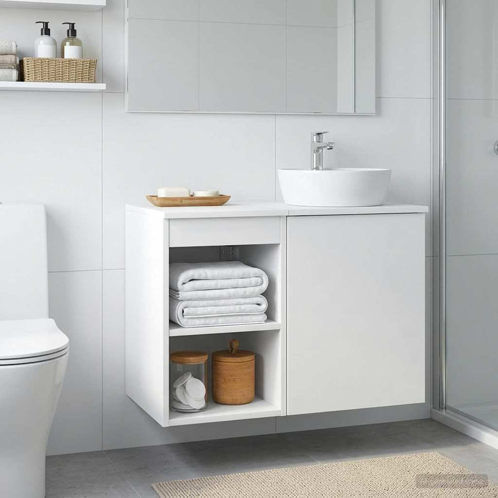vidaXL Badezimmerschrank Inzwischen Weiß 30 x 35 x 50 cm Holzwerkstoff