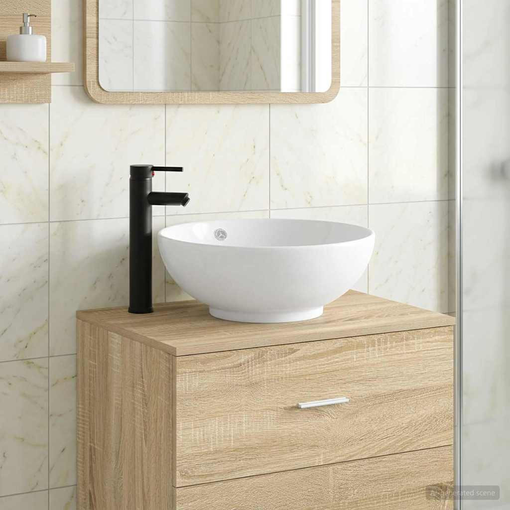 vidaXL Waschbecken fürs Badezimmer Matt Schwarz 44 x 44 x 16 cm Metall