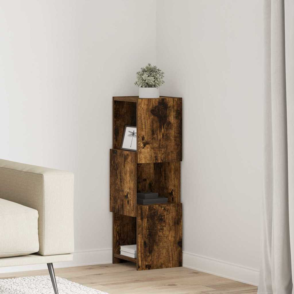vidaXL Eckschrank Geräucherte Eiche 25,5x25x80cm Holzwerkstoff