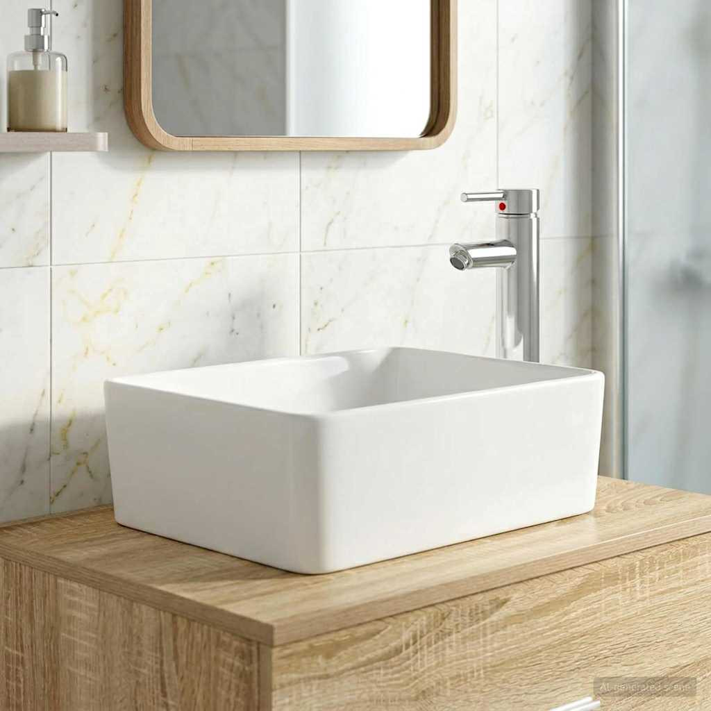 vidaXL Waschbecken fürs Badezimmer Chrom 40,5 x 30,5 x 13 cm Metall