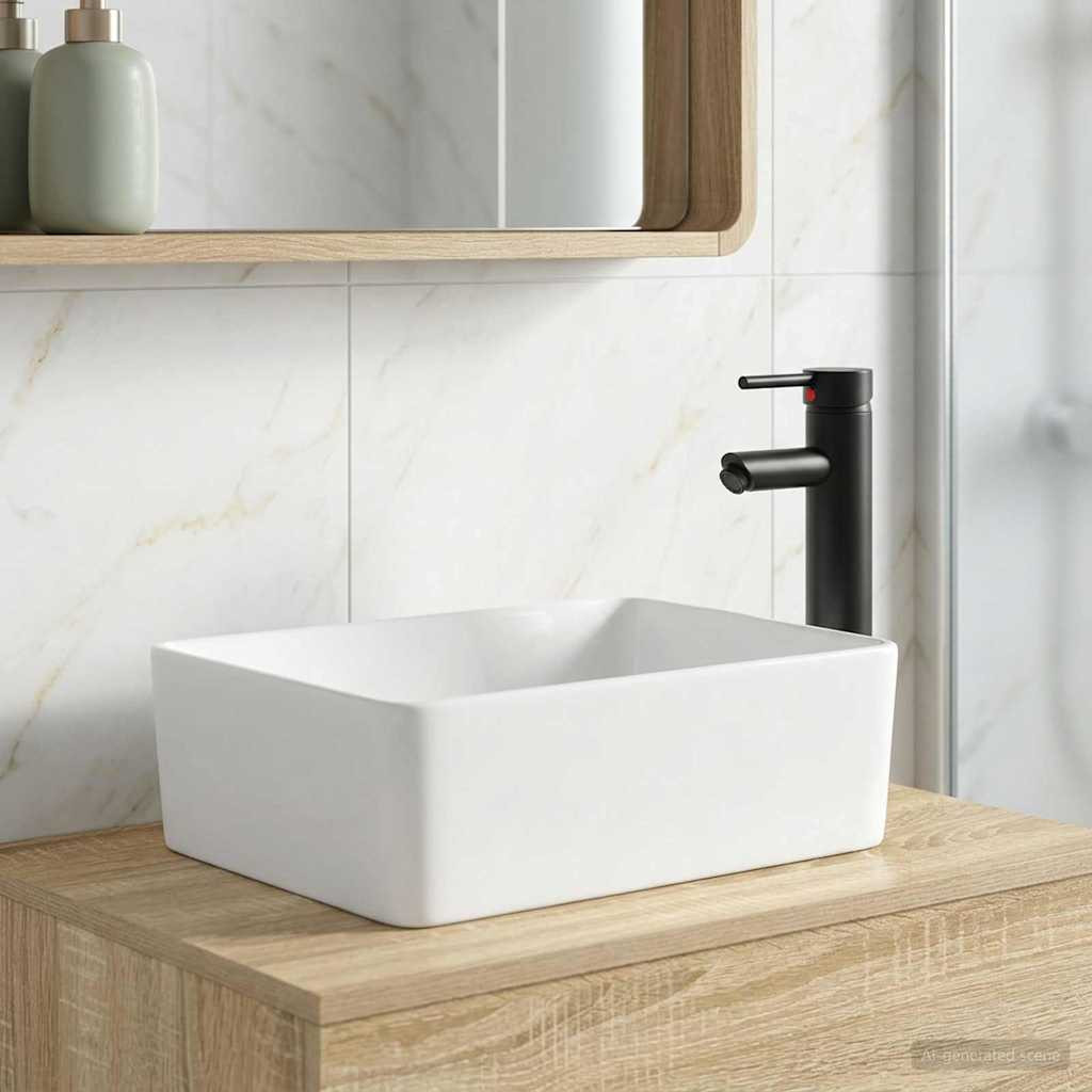 vidaXL Waschbecken fürs Badezimmer Matt Schwarz 40,5 x 30,5 x 13 cm