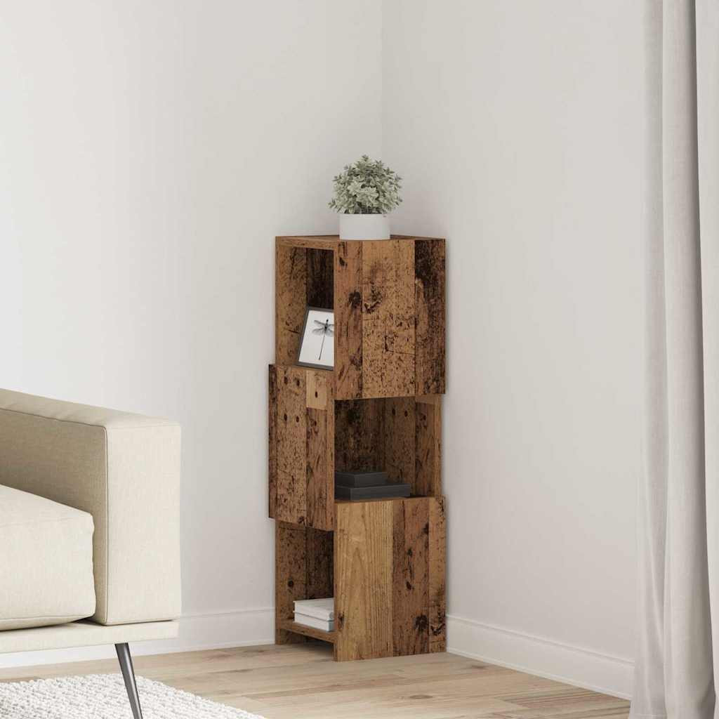 vidaXL Eckschrank Altholz 25,5x25x80cm Holzwerkstoff