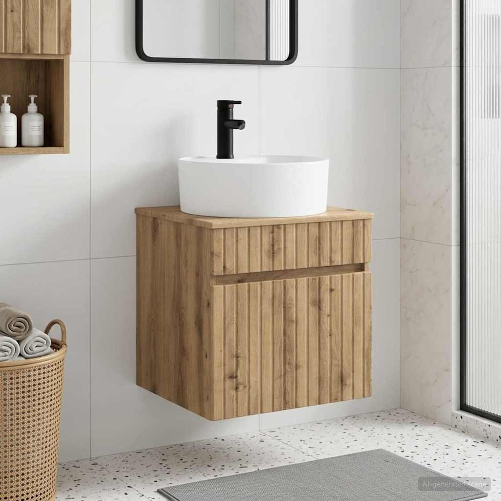 vidaXL Wandmontierte Waschbecken-Vanität Artisan-Eiche