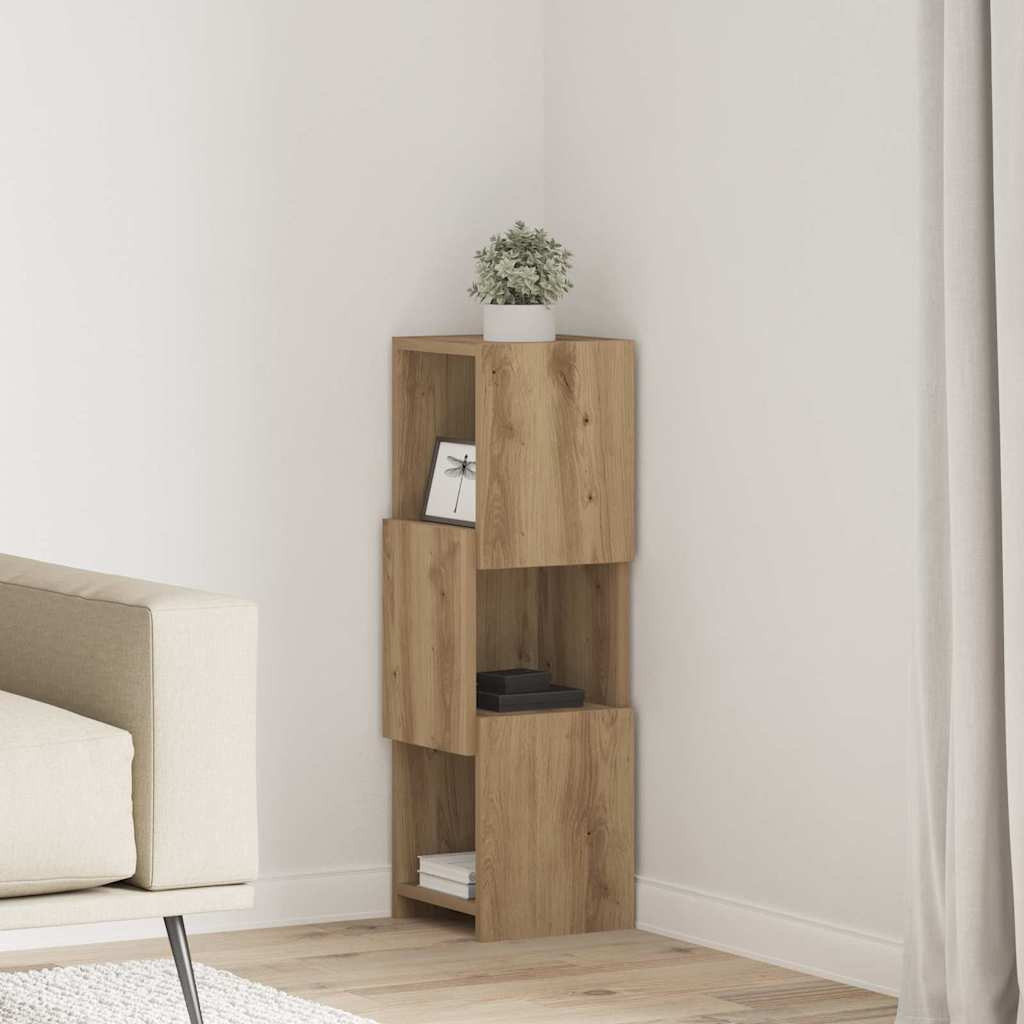 vidaXL Eckschrank 25,5x25x80cm Holzwerkstoff Artisan-Eiche