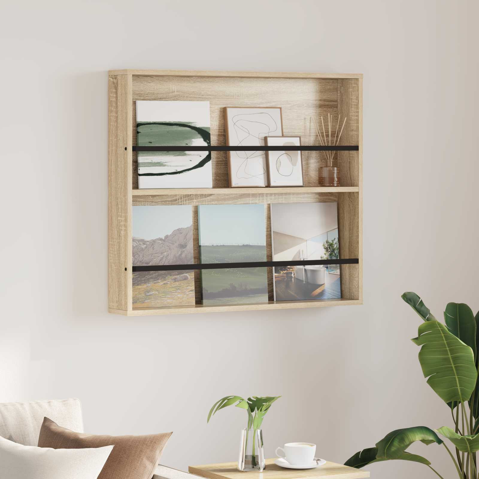 vidaXL Magazinregal Sonoma-Eiche 80 x 12 x 70 cm Holzwerkstoff