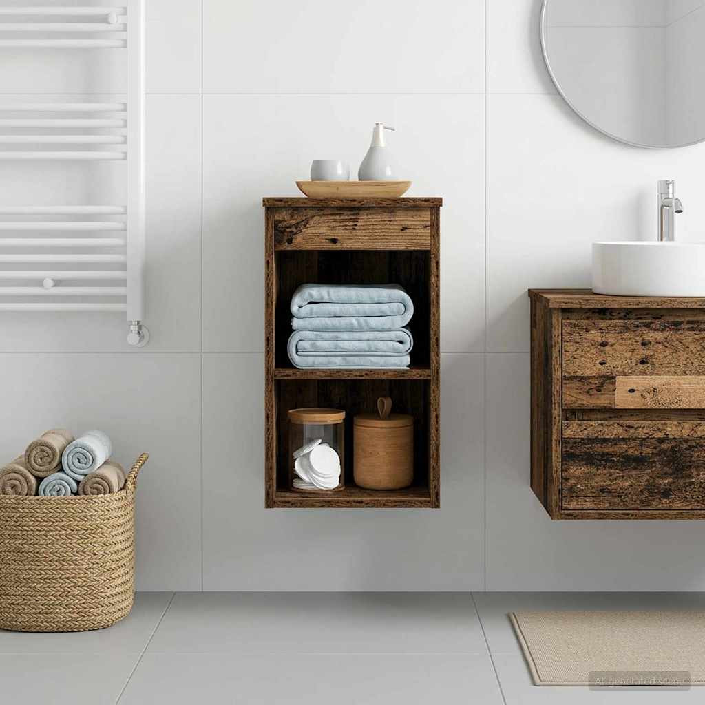 vidaXL Badezimmerschrank Inzwischen Altholz 30 x 35 x 50 cm