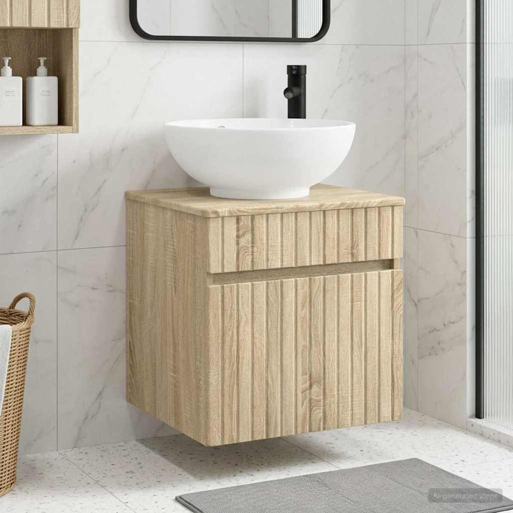 vidaXL Wandmontierte Waschbecken-Vanität Sonoma-Eiche