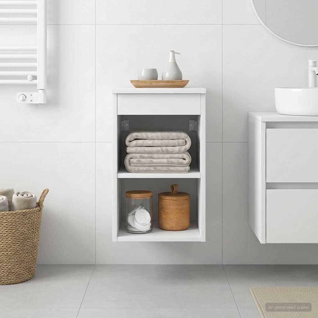 vidaXL Badezimmerschrank Inzwischen Weiß 30 x 41 x 50 cm Holzwerkstoff