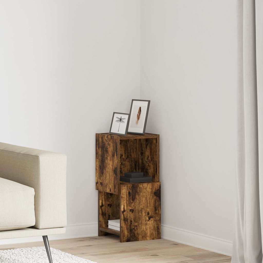 vidaXL Eckschrank Geräucherte Eiche 25,5x25x55cm Holzwerkstoff
