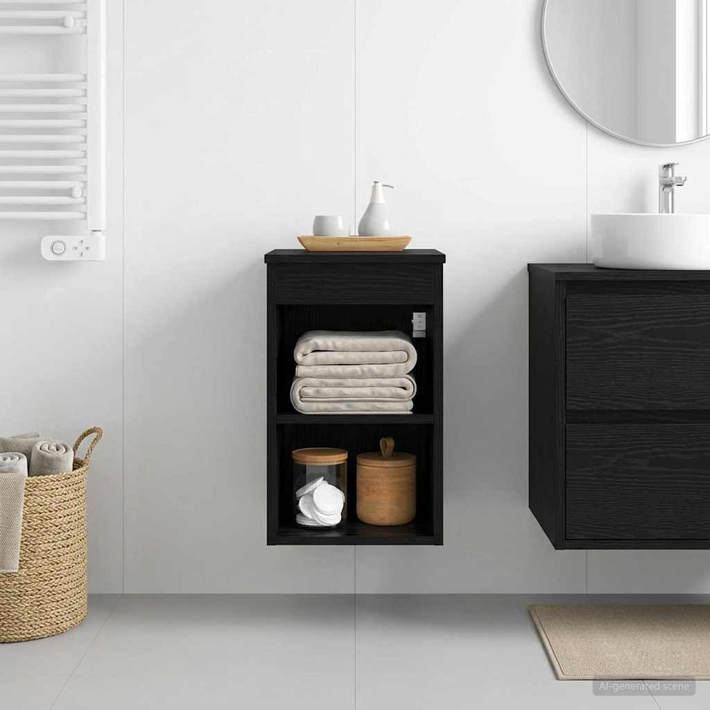 vidaXL Badezimmerschrank Inzwischen Schwarze Eiche 30 x 41 x 50 cm