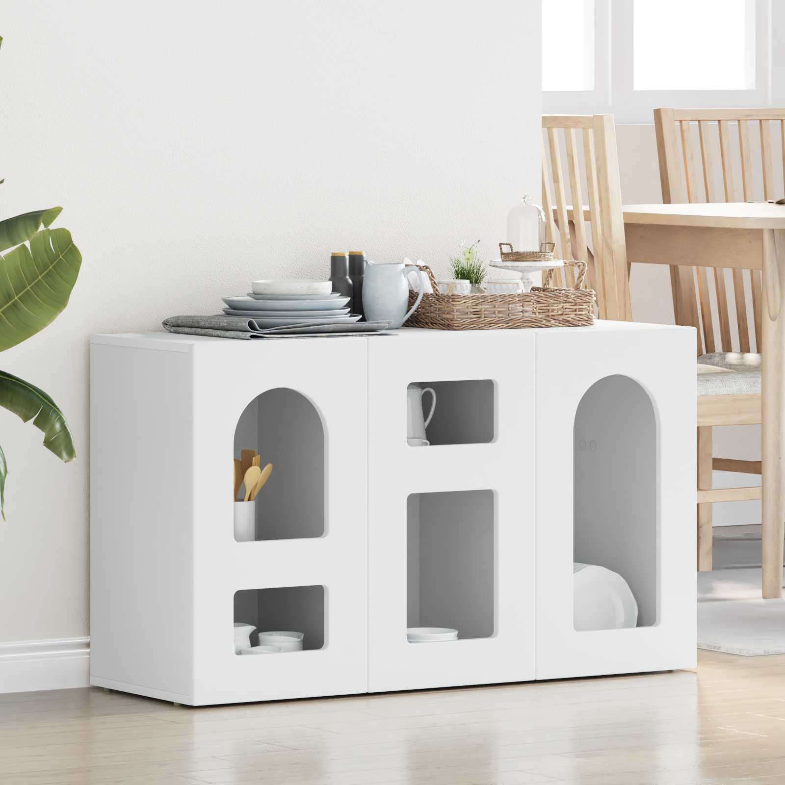 vidaXL Sideboard ELST Weiß 100 x 35 x 59 cm Holzwerkstoff