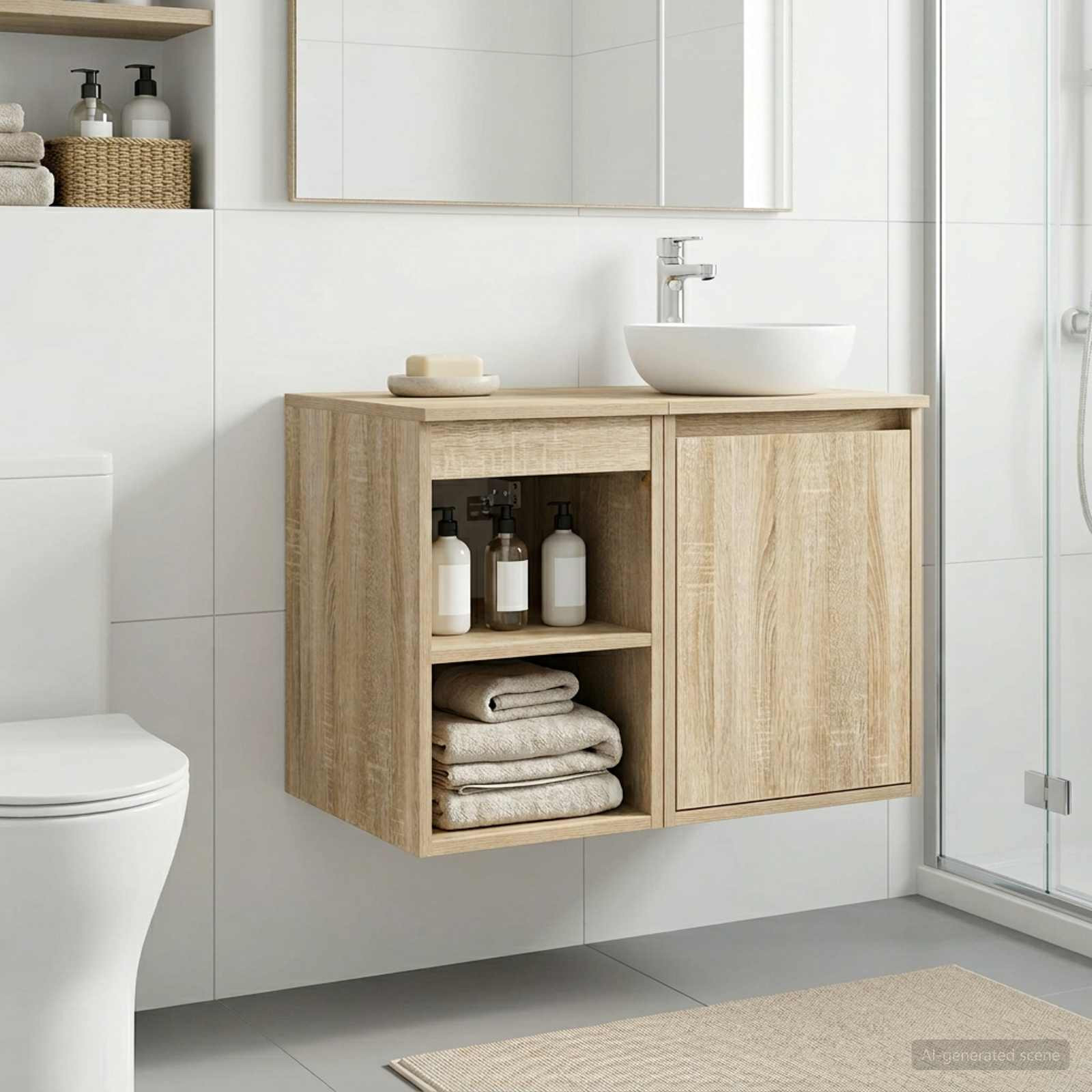 vidaXL Badezimmerschrank Inzwischen Sonoma-Eiche 30 x 41 x 50 cm