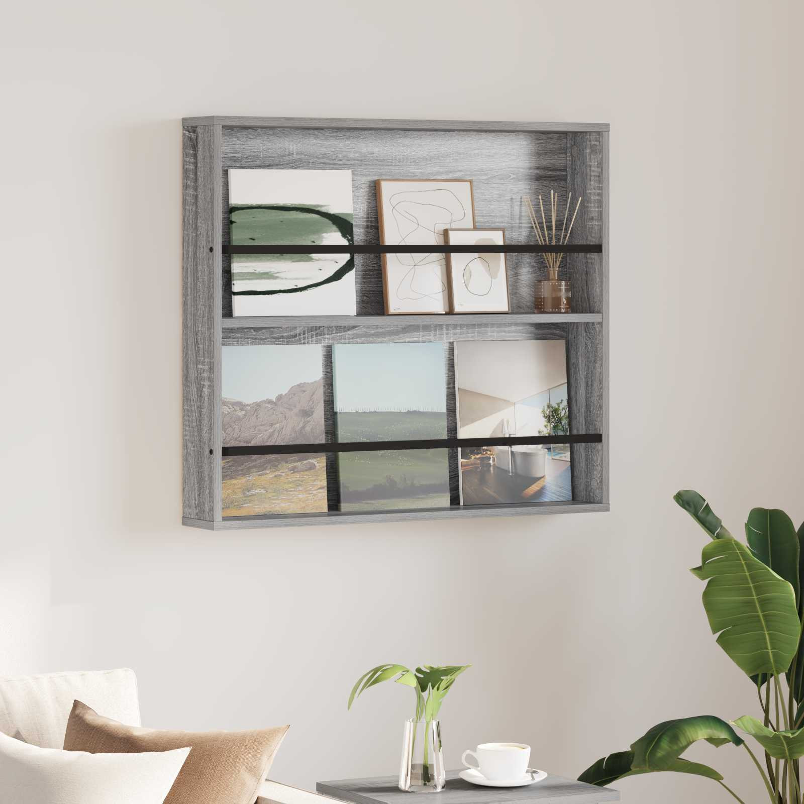 vidaXL Magazinregal Graues Sonoma 80 x 12 x 70 cm Holzwerkstoff