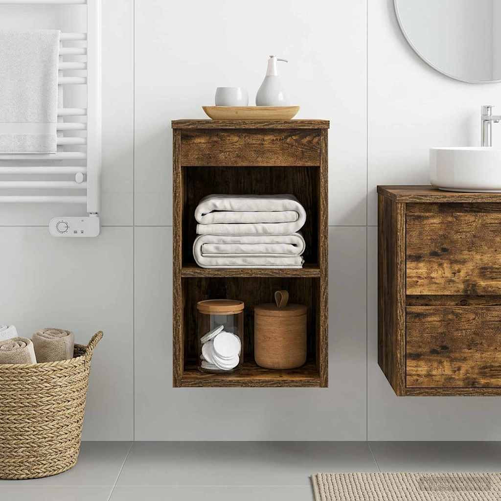 vidaXL Badezimmerschrank Inzwischen Geräucherte Eiche 30 x 41 x 50 cm