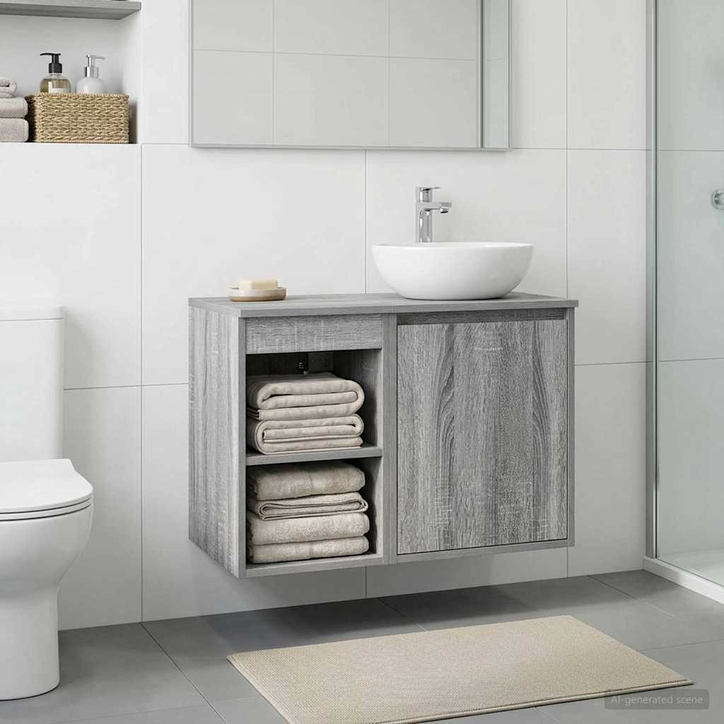 vidaXL Badezimmerschrank Inzwischen Grau Sonoma 30 x 41 x 50 cm