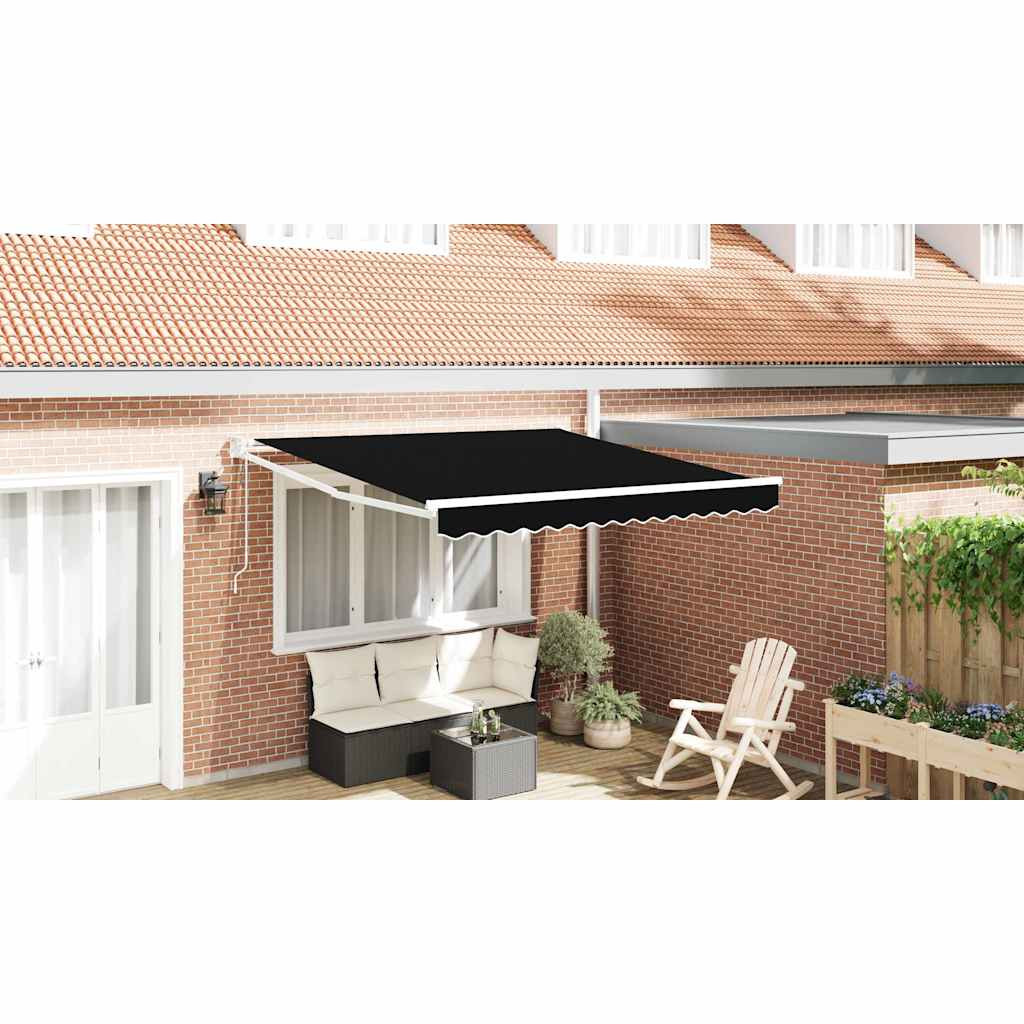 vidaXL Ausziehbare Markise Schwarz 300 x 250 x 165 cm