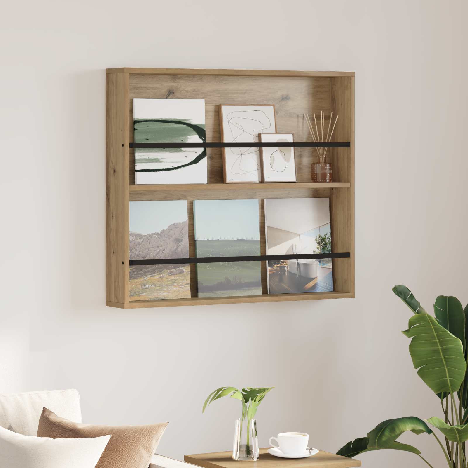 vidaXL Magazinregal Artisan-Eiche 80 x 12 x 70 cm Holzwerkstoff