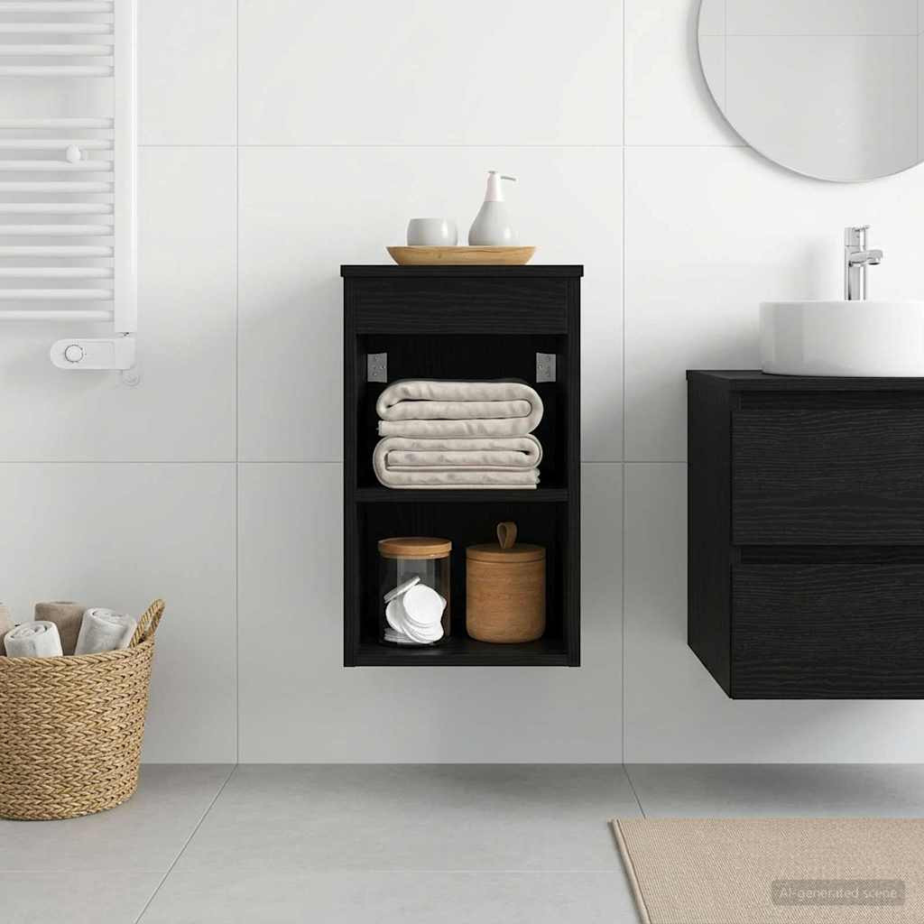 vidaXL Badezimmerschrank Inzwischen Schwarze Eiche 30 x 44,5 x 50 cm