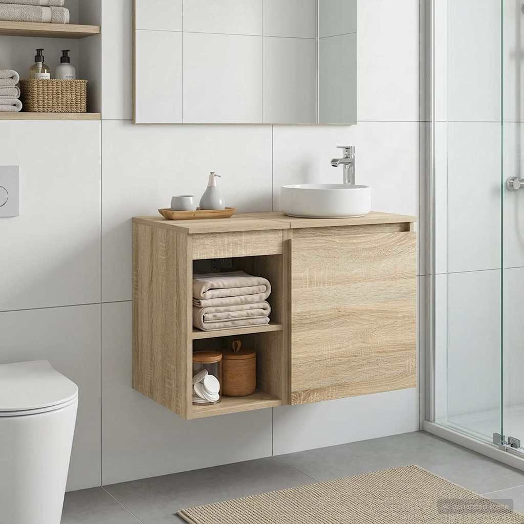 vidaXL Badezimmerschrank Inzwischen Sonoma-Eiche 30 x 44,5 x 50 cm