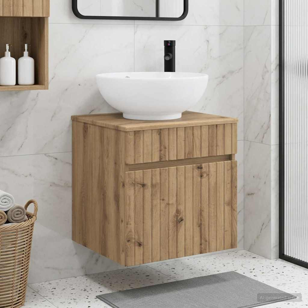 vidaXL Wandmontierte Waschbecken-Vanität Artisan-Eiche