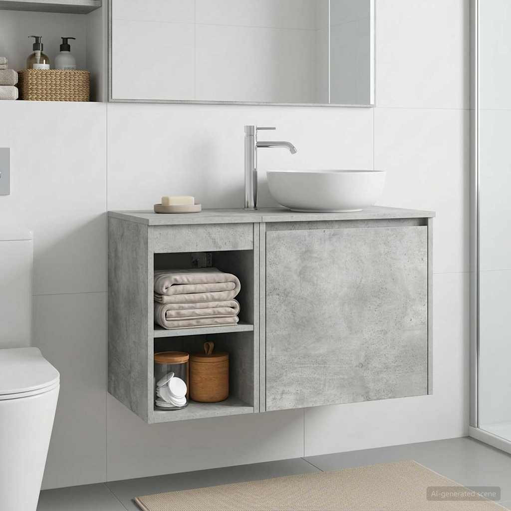 vidaXL Badezimmerschrank Inzwischen Betongrau 30 x 44,5 x 50 cm