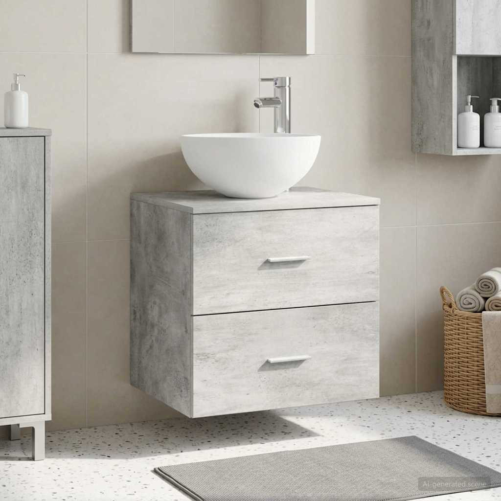 vidaXL Wandmontierte Waschtisch Betongrau 49,5 x 41 x 64,5 cm