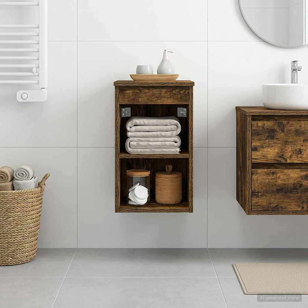 vidaXL Badezimmerschrank Inzwischen Geräucherte Eiche