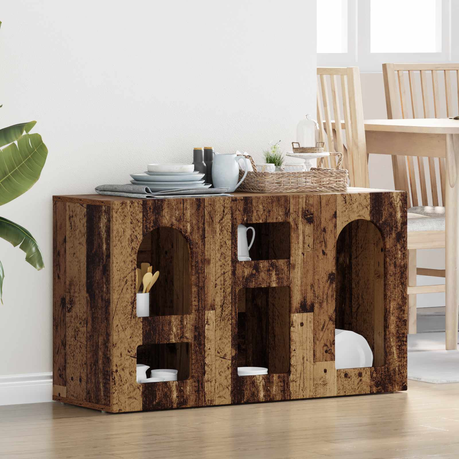 vidaXL Sideboard ELST Altholz 100 x 35 x 59 cm Holzwerkstoff