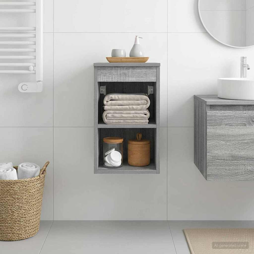 vidaXL Badezimmerschrank Inzwischen Grau Sonoma 30 x 44,5 x 50 cm