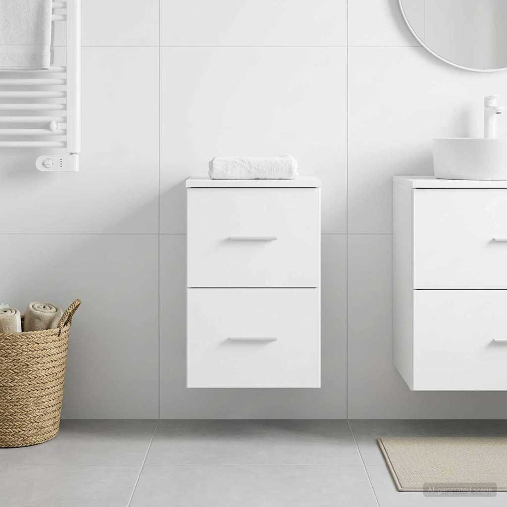 vidaXL Badezimmerschrank Inzwischen Weiß 30 x 35 x 50 cm Holzwerkstoff